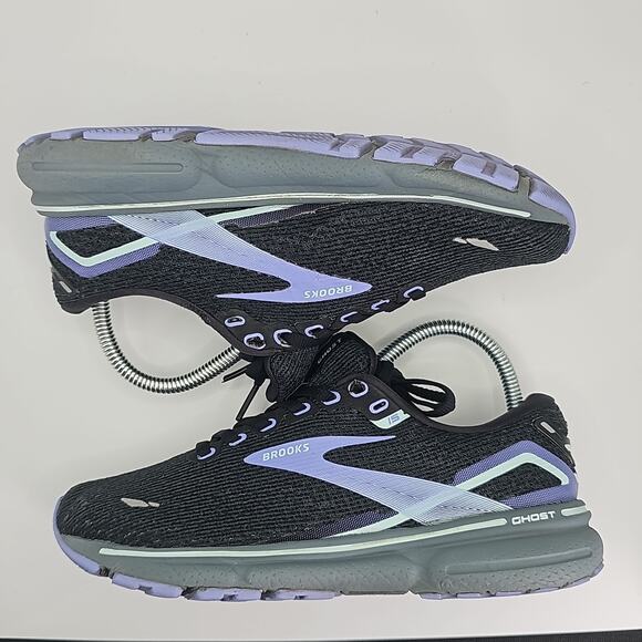 Brooks Ghost 15 Black Lilac Womens 6.5 Medium B Running Shoes 1203801B011 - Picture 6 of 12